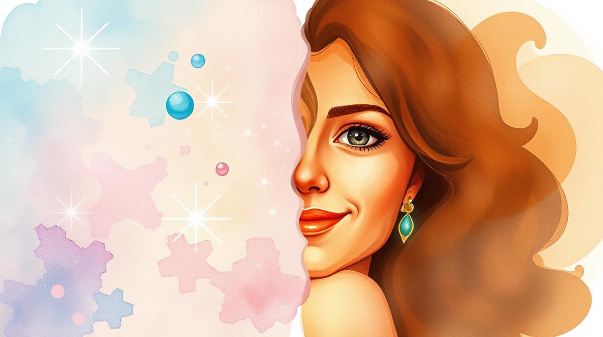 Abstract representation of realistic expectations vs fantasy for first time intimacy