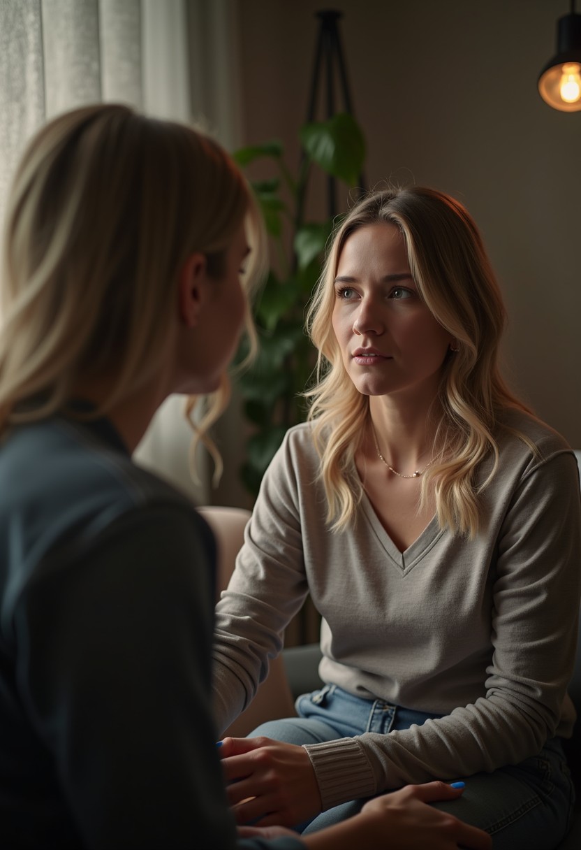 Caring therapist in calm treatment room, healing hands ready to help