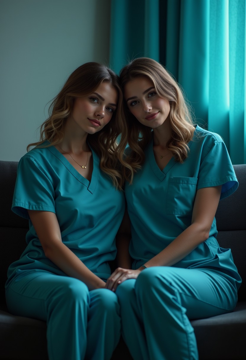 Dedicated nurse in hospital scrubs, compassionate healthcare professional